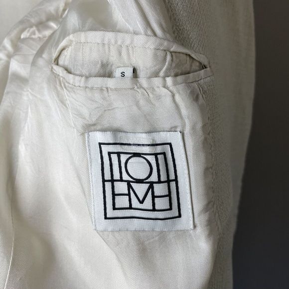 TOTEME Blazer Womens Small S Cream Loreo Oversized Boyfriend Jacket Textured - Picture 9 of 9